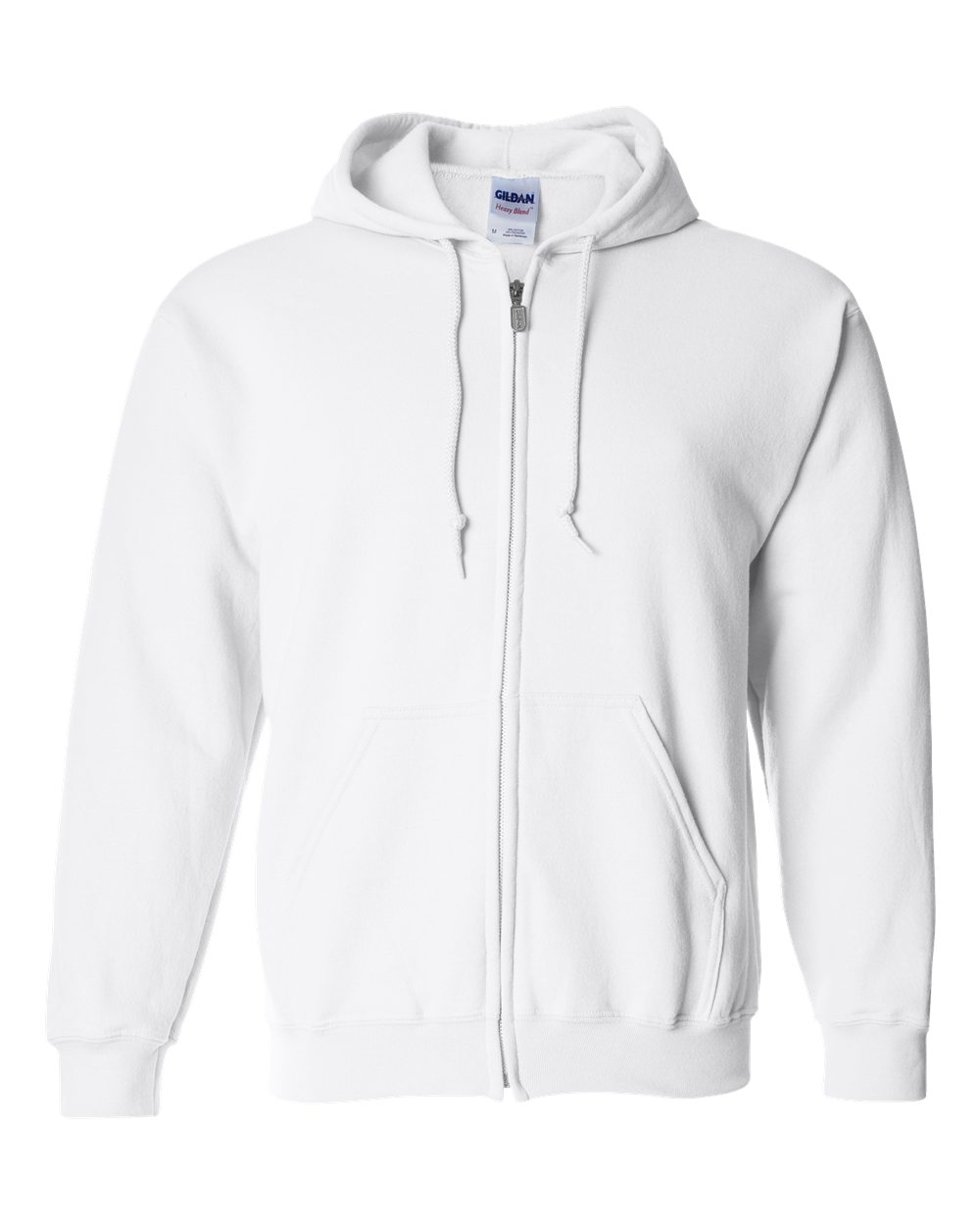 White Basic Zip-Up Hoodies