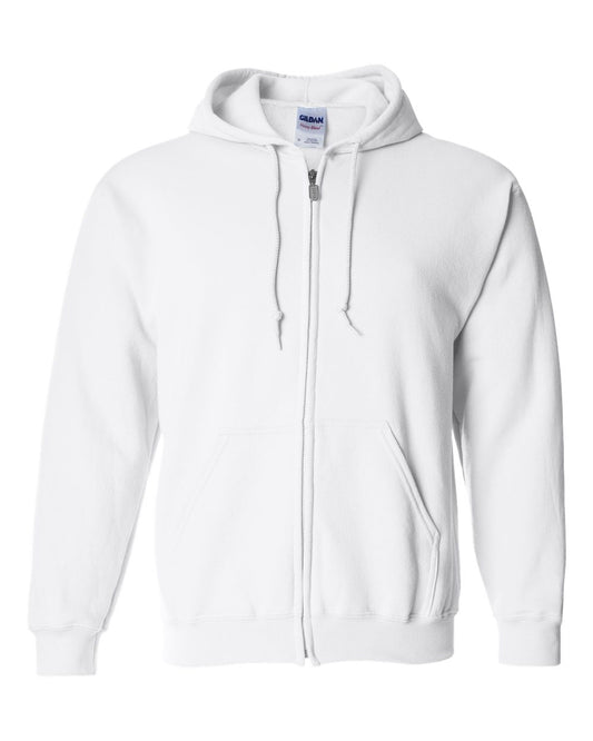 White Basic Zip-Up Hoodies