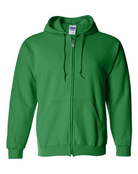 Green Basic Zip-Up Hoodies